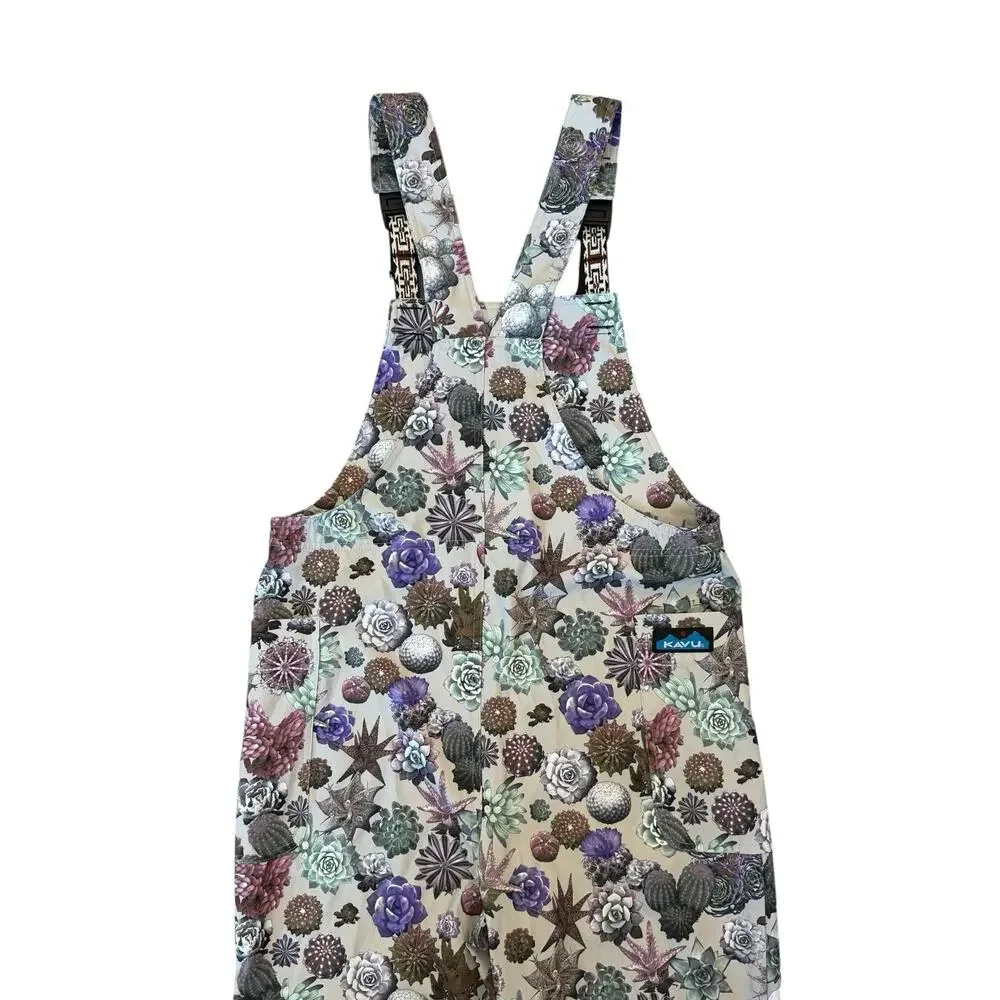 KAVU San Blas Greenhouse Succulent Print Overalls Quick Dry Women's Size XS - Picture 7 of 13